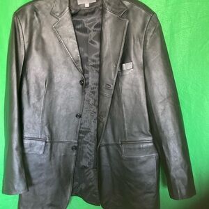 Apt.9 Black Leather Blazer Men’s